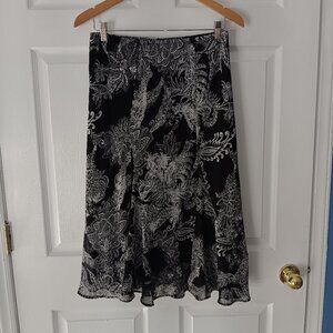 JKLA California Women's Black and White A-line‎ Skirt Size Med Elegant Vintage